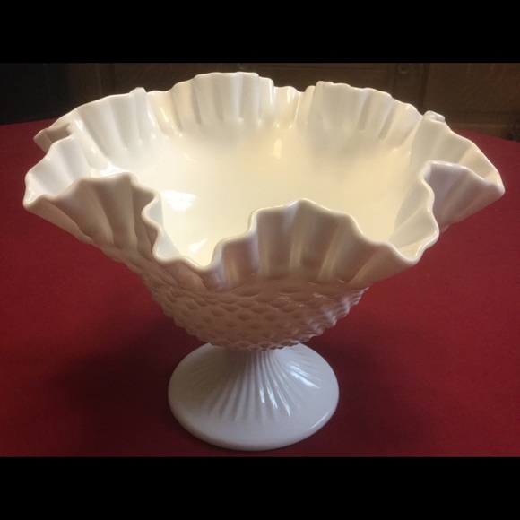 Fenton Hobnail Pedestal Bowl Marked - Picture 1 of 5
